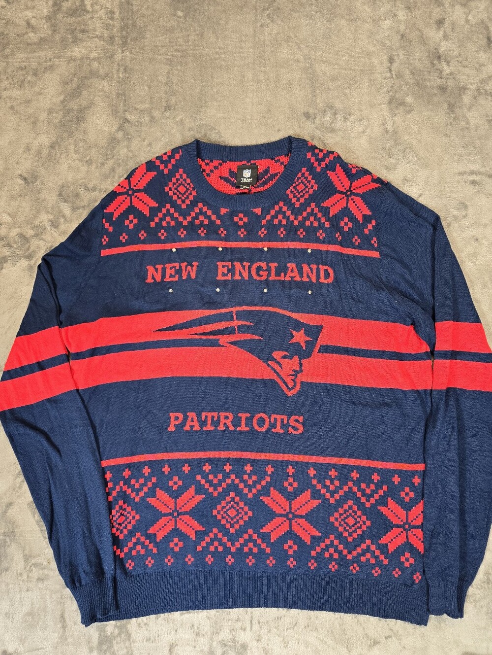 NFL Team Apparel New England Patriots Christmas Sweater Size 2XL Ugly Xmas